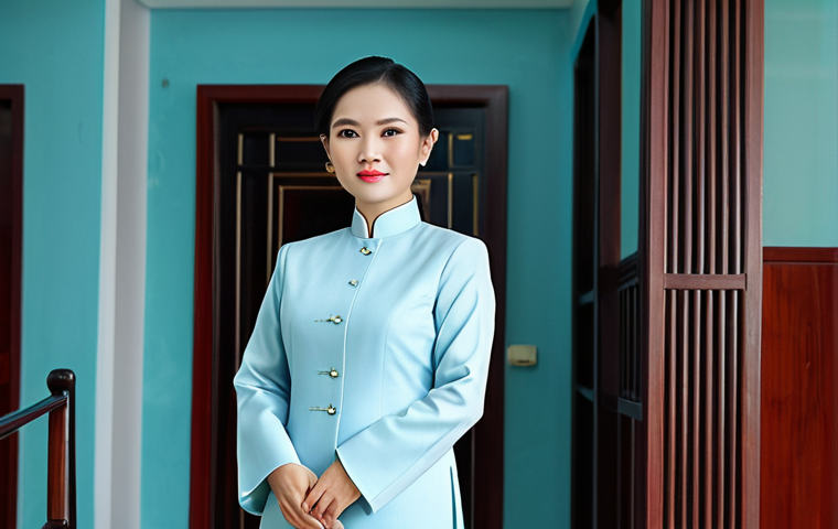 Professional Setting**
"A confident businesswoman in a tailored ao dai, standing in a modern Ho Chi Minh City office, fully clothed, appropriate attire, safe for work, perfect anatomy, natural proportions, professional photography, high quality"
**