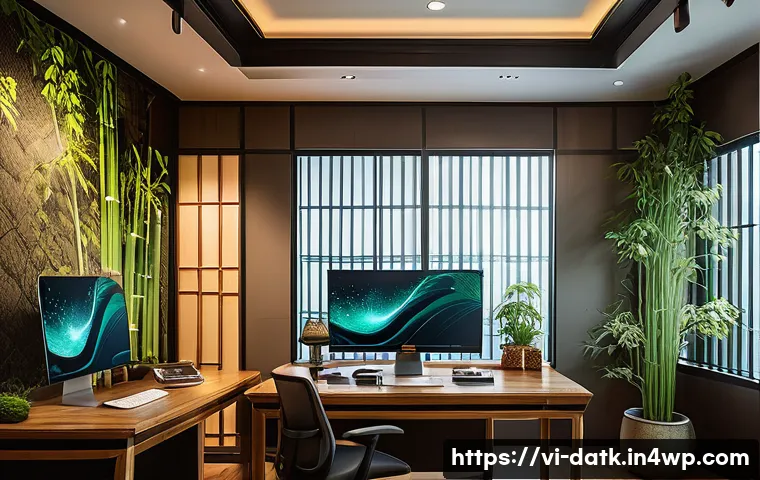 데이터 최소화를 위한 소프트웨어 도구 - A modern office workspace featuring a Vietnamese software developer working on data minimization too...