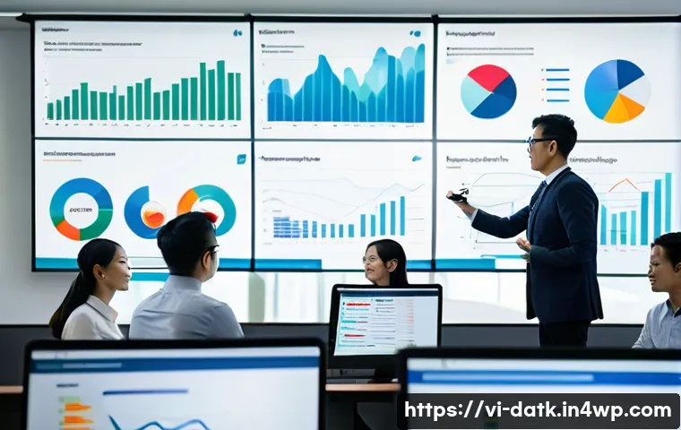 데이터 최소화 원칙을 준수하는 법 - A modern Vietnamese office setting with a diverse team of professionals collaborating on data privac...