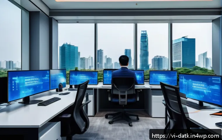 데이터 최소화의 국제적 사례 - A futuristic office environment in Ho Chi Minh City where Vietnamese IT professionals are collaborat...